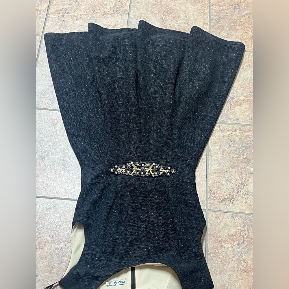 Eliza J Black Midi Dress with Gem Accents size 6